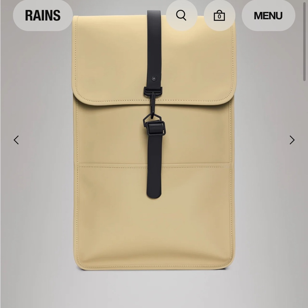 New with tags Rains backpack in tan and black